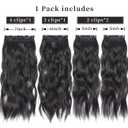 20 Inches Hair Extensions Clip ins, 4Pcs Clip in Hair Extensions, Synthetic Curly Hair Extension Clip in Human Hair (Color: Black with a Hint of Brown Gloss)
