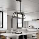 Kitchen Lighting Fixtures Ceiling Hanging Modern Linear Hanging Matte Black 3-Light Industrial Pendant Lighting for Kitchen Island