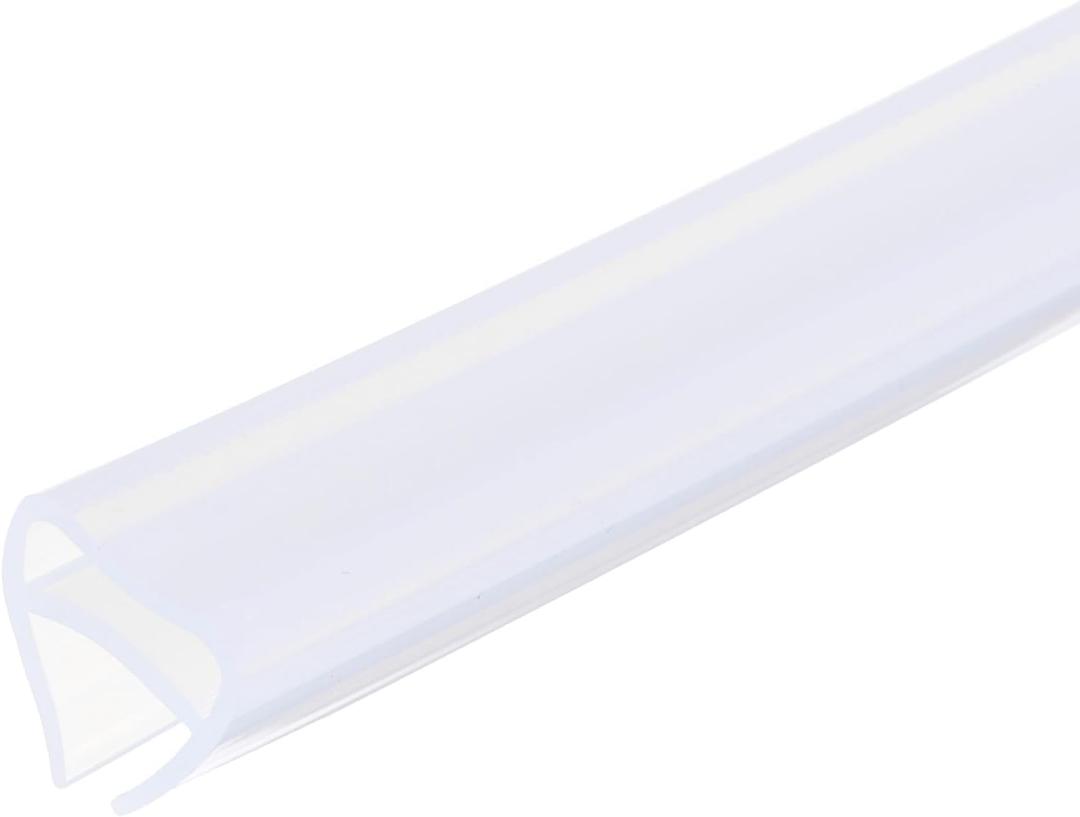 uxcell Shower Door Side Seal, U-Type Shower Door Sweep for 1/2" Glass 86.5" Long Silicone Frameless Glass Door Seal Strip, Stop Shower Leaks, Clear
