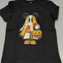 Girls Boys Halloween Outfits Cute Mouse Pumpkin Shirts Trick or Treat Spooky Season Tshirt Tops Kids Fall Clothes(Black,6-7Years)