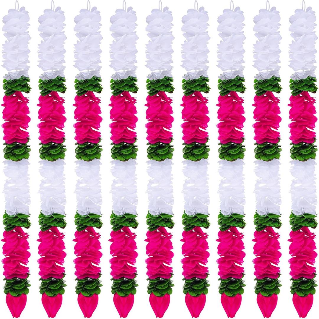 5 Pcs Diwali Decorations 30 Inch Artificial Jasmine Garlands Toran Bandhanwar with Lotus Buds Traditional Indian Hanging Decoration for Puja Diwali Wedding Housewarming (Vivid Color)