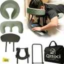 Massage Headrest for Bed with Armrests & Chest Pad
Green cloth pillow, PU armrests, chest pad. Fits 6-17" mattresses, folds flat. Post-surgery, home massage, prone relaxation.