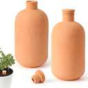 2 pcs Large 10x5in Ollas Terracotta Watering Pots Self Watering Planter Insert 1.8L Terra Cotta Clay Watering Spikes Automatic Plant Watering Devices for Outdoor & Indoor Plants Self-irrigate