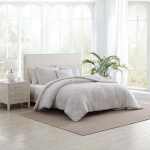 Tommy Bahama - Queen 8-Piece Bedding, Cotton Comforter & Sheet Sets with Bonus Pillow Cover, Tropical Inspired Bedding Set (Art of Palms Beige, Queen)