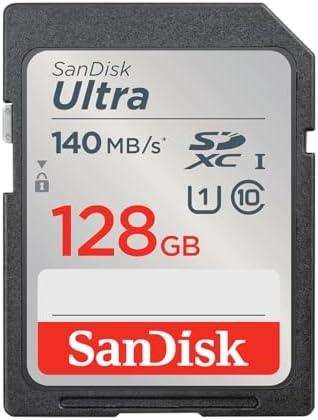 SANDISK 128GB Ultra SDXC UHS-I Memory Card - Up to 140MB/s, C10, U1, Full HD, SD Card - SDSDUNB-128G-GN6IN