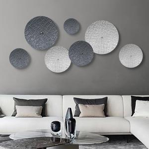 Silver and Gray Metal Wall Decor for Living Room, 7PCS Hanging Wall Art Sculptures for Office Dining Room Decoration, Modern Silver Home Decor for Apartment Bedroom New Home Gift, youth large / 11-13