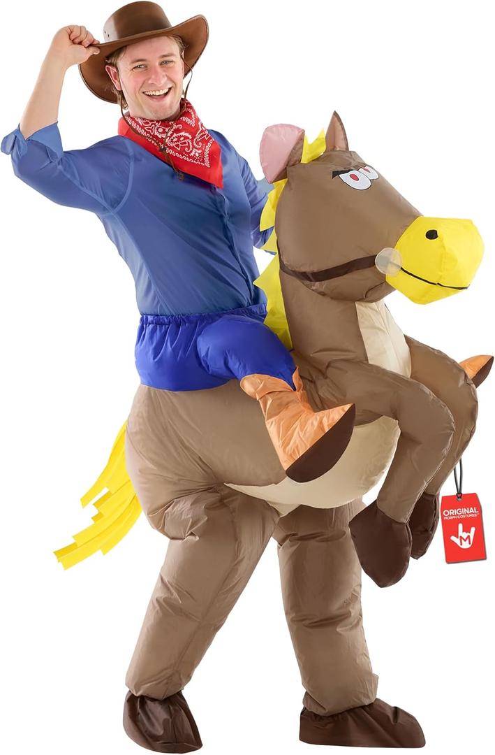 Morph Inflatable Horse Costume Adult, Blowup Riding Horse Costume, Halloween Costumes For Men, One Size