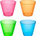 Party Essentials Plastic Cups, 100-Count, Assorted Neon