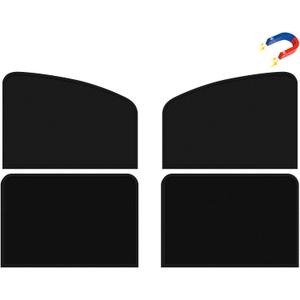 Side Window Sun Shade Magnetic Universal Sunshade Privacy Blinds Car Blackout Curtain for Car Camping Sleeping Family Travelling Rear Side 3 Pcs