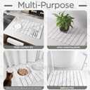 Stone Drying Mat for Kitchen Counter, White Fish Belly Stone Dish Drying Mat - Diatomaceous Earth Water Absorbing Drying Stone for Kitchen Counter Mat, Quick Dry Stone Mat Kitchen (24" x 16")