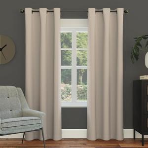 Sun Zero Easton Energy Saving Blackout Grommet Curtain Panel, 40" x 63", Stone