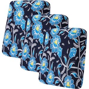 hyha Printed Couch Cushion Covers, Floral Sofa Covers Washable for 3 Cushion Couch, Stretch Pattern Outdoor Cushion Covers for Patio Furniture with Elastic Bottom(3 Packs, Bluebell)