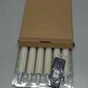 Homemory Waxy Flameless Taper Candles with Remote Timer Dimmer, LED Candlesticks Flickering, Battery Operated Window Candles, 9.6 Inches for Christmas Wedding Celebration Decor, Ivory, 6 Pcs