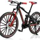 1:8 Scale Die-Cast Alloy Mini Mountain Bike Bicycle Model Toy Finger BMX Gift Desktop Decoration Crafts for Cycling Lovers(Red) (09.black & Red)