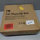 Cat Interactive Box Puzzle Toy with 3 Small Balls and 1 Bell Indoor Hunting Exercise Toy for Kittens Natural Wood Material