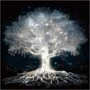 Glowing Tree of Life Puzzle for Adults 1000 Pieces, Fantasy Forest White Tree Under Starry Night Sky Scene Jigsaw Puzzle, Nature Landscape Puzzle, Hard Challenging Puzzles for Adults