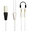 NewFantasia 4-pin XLR Balanced Cable 6N OCC Copper Single Crystal Silver Plated Cord Compatible with Hifiman Arya, Sundara, Ananda, HE400SE Headphones 2.1m/6.8ft (4-pin XLR to Dual 3.5mm Version)