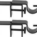 Outside Mounted Blinds Curtain Rod Bracket (Only Fit for 1.3-2 inches Rectangle Headrail) No Drill No Tools Required (Patent Depending) (Black)