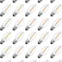 Hobbynors 30-Pack C7 LED Replacement Christmas Light Bulbs, Shatterproof Warm White Bulbs for Outdoor String Lights, 0.6W Energy Saving, E12 Candelabra Base, Commercial Grade Holiday Lights