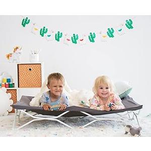 Regalo My Cot Twin Portable Toddler Bed, Includes Fitted Sheet, 46.5 x 24 x 9.5, Gray, 1 Count
