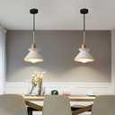 Concrete Pendant Light Fixture, White Industrial Hanging Light, Adjustable Kitchen Island Pendant Lighting, 
SIZE - 8.26"Hx9.25"Wx9.25"D
ADJUSTABLE CORD - Equipped with 47.2" cord, it can be adjusted according to your preferences and design