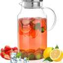 128oz Glass Pitcher with Lid,1 Gallon Glass Water Pitcher Hot/Cold Water Jug, 3.7LJuice and Iced Tea Beverage Carafe with Lid