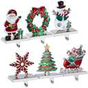 Christmas Stocking Holders for Mantel Set of 6, Christmas Stocking Hangers for Mantle Decorations Fireplace Stocking Hangers Mantle Hooks for Stockings Xmas Decorations Home Indoor(Silver, Pack of 6)