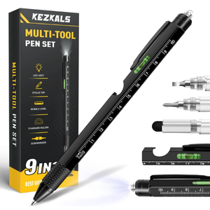 Valentines Day Gifts for Him,Multitool Pen 9 in 1 Innovative Gift for Men,with LED Light,Ruler, Stylus,Bubble Level,Screwdrivers,Unique Gifts Gadgets for Him,Boyfriend,Husband