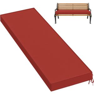 Premium Outdoor Bench Cushions for Patio Furniture 3.5inches Memory Foam Bench Cushion Waterproof Fade Resistant Porch Swing Cushions with Straps 60×18 Inch Terra Red