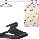 60 Pack Black Baby Hangers 11.42 Inch - Kids Non-Slip Clothes Hangers for Infant & Child, Durable Plastic Children's Hangers for Closet, Pants, Coats, Skirts
