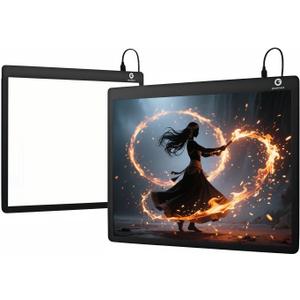 Glass Gaming Mouse Pad with LED Lights,Professional Esport Mousepad with Type C Port, Ultra-Smooth Hard Surface for Office Bedroom and Gaming, Large Non-Slip Silicone Base11.8" x 15.7"