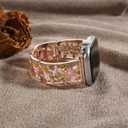 Floral Bling Crystal Hollow Metal Bracelet Band Compatible with Apple Watch 38mm 40mm 41mm 42mm 44mm 45mm 46mm 49mm, Women Dressy Jewelry Wristband for iWatch Series 11 10 9 SE 8 7 6 5 4 3 2 1 Ultra