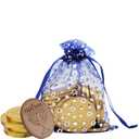 The Dreidel Company Gelt in Hanukkah Gift Bag, 15 Coins in each Bag Gold Nut-free Belgian Coins, 3-Bags (EXP 08/16/26)