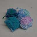 AmazerBath Loofah Sponge 60g/Piece, Exfoliating Bath Sponge Body Scrubber - Loofa Set of 4 Flower Color (Green-Purple)