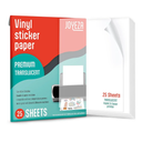 JOYEZA Premium Printable Vinyl Clear Sticker Paper for Inkjet Printer - 25 Sheets Translucent Waterproof, Dries Quickly Vivid Colors, Holds Ink Well - Inkjet & Laser Printer