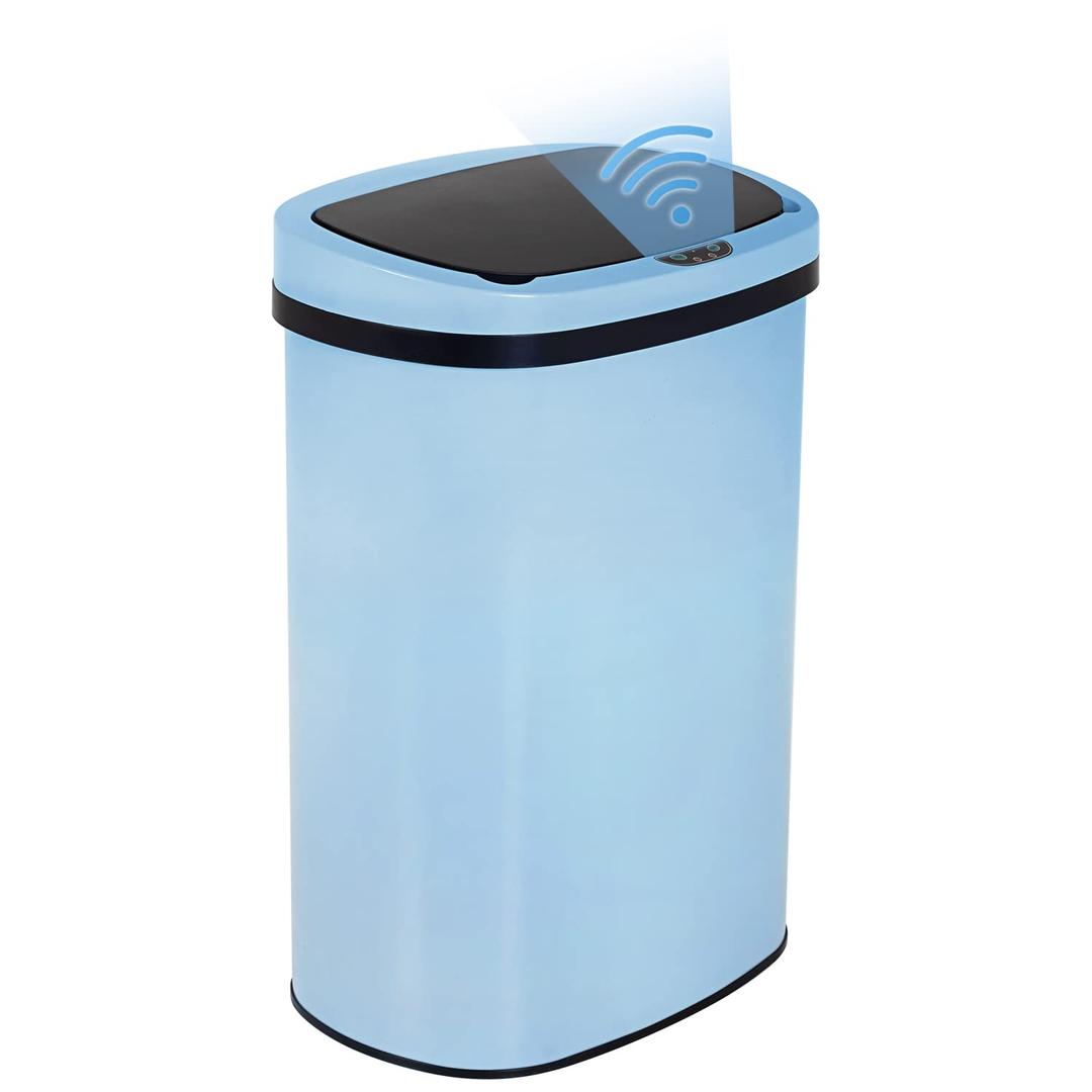 BestOffice Kitchen Trash Can with Lid, 13 Gallon Automatic Garbage Can for Bathroom Bedroom Home Office 50 Liter Touch Free High-Capacity Brushed Stainless Steel Waste Bin