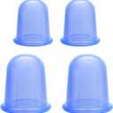 Silicone Cups for Cupping Therapy Included 4 Pcs Cups and 1 Pc Bag,Cupping Kit for Massage Therapy,Cellulite Reduction Vacuum Cup(Blue)