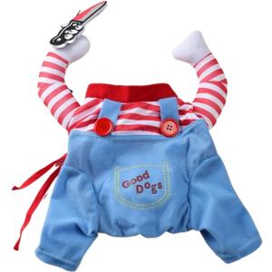 Halloween Dog Costume with Detachable Accessory - Funny Cosplay Outfit Applicable for Large Dogs