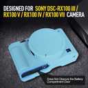 Easy Hood RX100 Case, Silicone Camera Case Lightweight Soft Carrying Cover with Removable Lens Cover for Sony DSC-RX100 III / RX100 V / RX100 IV / RX100 VII DSLR Camera (Blue)