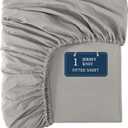 Twin Size Fitted Sheet - Stretchable Jersey Knit Fabric - Snug Fit Up to 15" Deep Pocket Fitted Bottom Sheet - 100% Polyester, Ideal for Relaxing Sleep - Machine Washable, Anti Pilling - London Fog