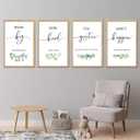 Set of 4 Inspirational Quotes Wall Art 16x11 Inch Encouraging Office Wooden Framed Positive Affirmations Home Family Decor Sign Motivational Plaque Wall Hanging Decoration (Wood)