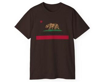 California Republic Flag Shirt Men Women Kids Toddler T-Shirt, Brown, Small 