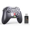 PXN P5 PC Controller, 2.4G Wireless Gaming Controller - Hall Effect Joysticks & Linear Triggers, 4 Macro, Turbo - Gamepad for PC/Switch/Android/iOS/Laptop/Steam (Black)