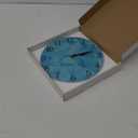 Bolaz Silent Non Ticking Round Wall Clock, Geometric Teal Blue Triangle Home Decor Battery Operated for Living Room, Kitchen, Bedroom (Multi 1)
