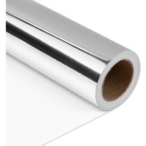NESCCI Silver Metallic Wrapping Paper,Solid Color Paper,Gift Wrapping Paper,Perfect for Wedding,Valentine's Day, Birthday,Christmas,Baby Shower (17.5 Inches X 32.8 Feet)