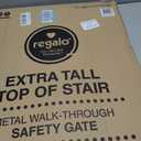 Regalo 2-in-1 Extra Tall Easy Swing Stairway and Hallway Walk Through Baby Gate, White, 24" - 40.5" Wide