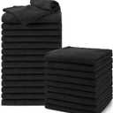 Salon Towels 12Pack, Microfiber Barber Towels Bulk, (16x29 inches) Hair-Drying Cloth Super Soft Black Hand Cloth for Gym, Bath, Spa Use and Home Beauty Care(Not Bleach Proof)