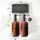 Prus Waso Amber Soap Dispenser Set, Soap Dispenser for Kitchen Sink with Black Stainless Steel Pump, Perfect for Kitchen Accessories Decor. (Amber)
