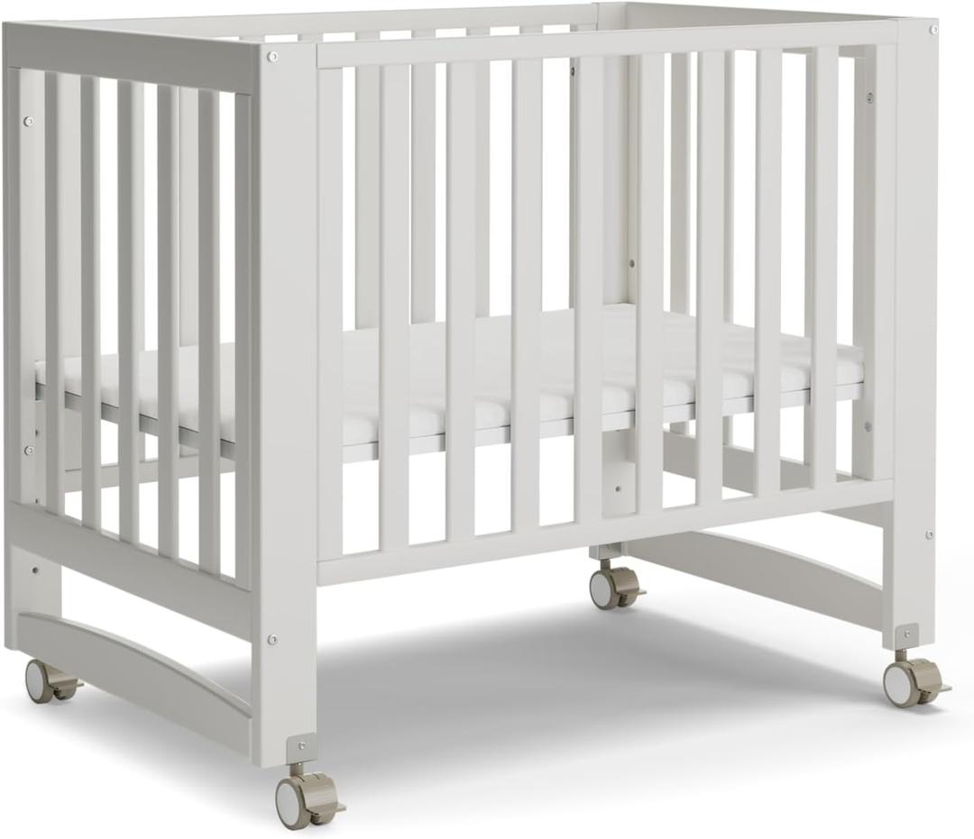 MAMAZING EvoNest 6-in-1 Convertible Baby Mini Crib with Wheels, 40.1"L x 25.7"W x 35.4"H