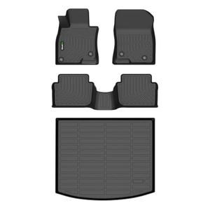 HAFIDI Floor Mats & Cargo Liner Custom for Mazda 3 2014-2018(Only Fits Hatchback Models) All Weather Protection TPE Floor Liners Front & Rear Row Full Set Accessories - Black